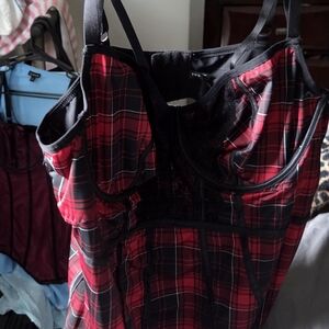Torrid Red and Black Plaid Bra